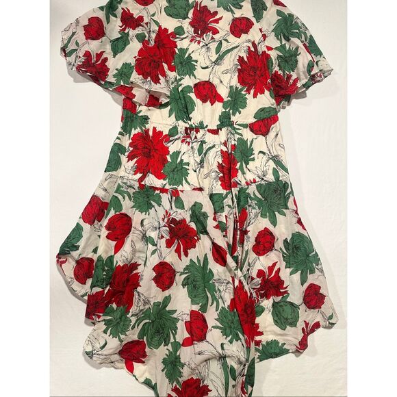 Alexis Idella Garden Cotton Floral High-Low Dress XL Tassel Tie - Picture 8 of 9